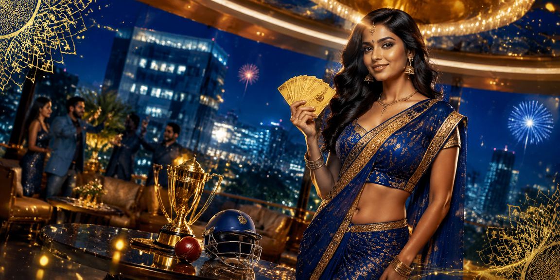 Exciting cricket betting action with blue and gold theme