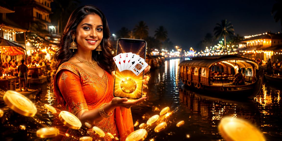 Peaceful Kerala backwaters at night symbolising calm and balance